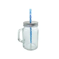 ICHIMATSU - Mason Jar 500 Ml Liso T/Metal C/Cañita X6.