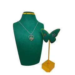 GENERICO - Pack Acero Collar con dije y Aretes - Arbol Abund Encor Plateado