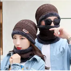 GENERICO - Conjuntos Gorro con Cuellera Unisex con Forro de Peluche Antialérgico