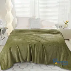 CASATEX - Manta Antialérgica Delgada Piel de Angel PREMIUM 2PLAZAS VERDE