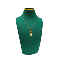 GENERICO - Pack Acero Collar con dije y Aretes - Guitarra Dorada