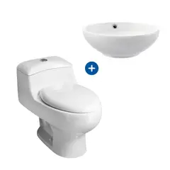 VAINSA - Combo Inodoro Mediterráneo + Bowl para baño Bali