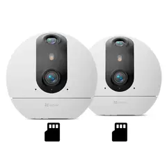 EZVIZ - C60P Dual 2K 2-PACK 64GB Camara de Seguridad WIFI 5GHZ
