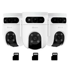EZVIZ - H9C Dual 3K 3-PACK 256GB Cámara de Seguridad WIFI 5MP