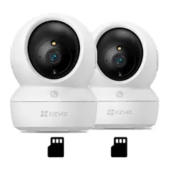 EZVIZ - H6C PRO 2K 2-PACK 64GB Cámara de Seguridad WIFI PT 360