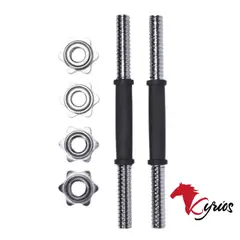 NO LOGO - Par De Mancuernas Cromadas Con Seguros