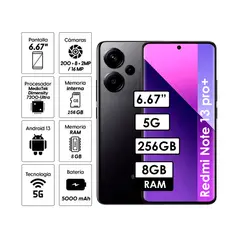 REDMI - Celular Note 13 PRO PLUS 5G 8GB RAM 256GB NEGRO
