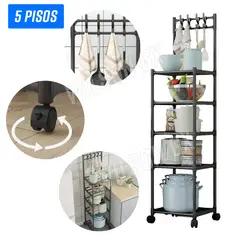 GENERICO - Estante Organizador 5 niveles Multiuso + Rueda 152 cm Cocina Baño