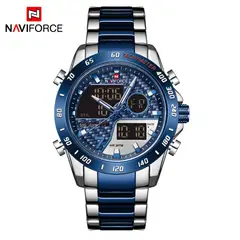 NAVIFORCE - Reloj Hombre NF9171 PLATA AZUL Digital Analógico Inoxidable