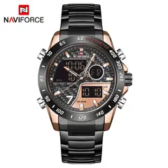 NAVIFORCE - Reloj Hombre NF9171 NEGRO COBRE Digital Analógico Inoxidable