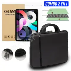 GENERICO - Combo Protector para Ipad Mica de Vidrio 10.9 + Funda 11 Maletin + Asa