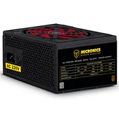 MICRONICS - Fuente De Poder Gamer 650w 80 Plus Bronze Mic P80b Negro
