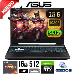 ASUS - LAPTOP TUF A15 FA506NC-HN016 15,6 FHD AMD R5-7535HS RAM 16GB SSD 512GB RTX3050 4GB FREE DOS