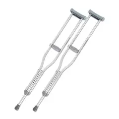 GENERICO - Muletas de Aluminio con Apoyo Axilar Plomo Talla S