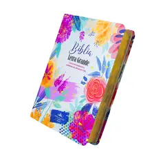 GENERICO - Biblia Reina Valera 1960 LETRA GRANDE Flex Flores Acuarela
