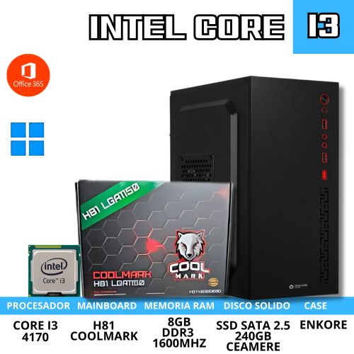 PC DE OFICINA CORE I3 8GB RAM SSD 240GB