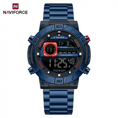 NAVIFORCE - Reloj Hombre NF9241 AZUL NEGRO Digital Acero Inoxidable