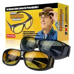 GENERICO - Lentes HD Gafas Día y Noche con Super Visión Pack x 2