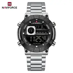 NAVIFORCE - Reloj Hombre NF9241 PLATEADO NEGRO Digital Acero Inoxidable