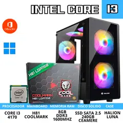 INTEL - COMPUTADORA DE ESCRITORIO CORE I3 8GB RAM SSD 256GB CASE HALION LUNA