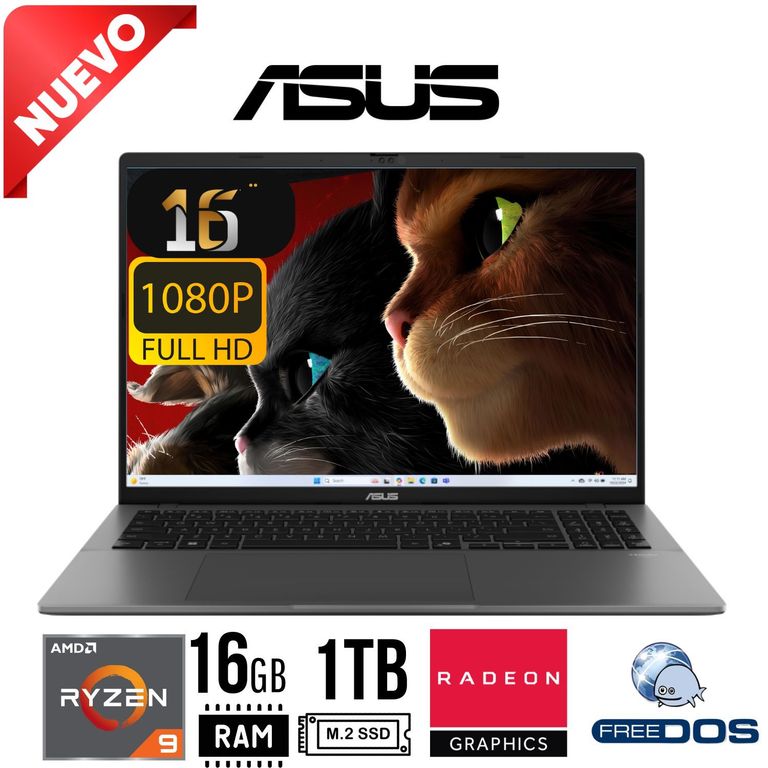 Laptop VivoBook S 16 M3607HA-RP066 AMD Ryzen 9 270 Ram 16Gb SSD 1Tb 16"FHD Free Dos