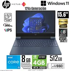 HP - Laptop Victus 15-FA0021LA Intel Core i5-12450H 8GB RAM 512GB SSD RTX 3050-4GB 15.6" FHD IPS