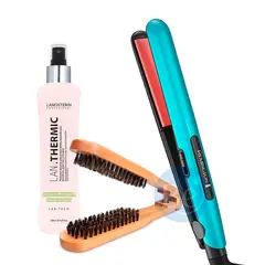 REMINGTON - Pack Alisadora S1520 con Cepillo Madera y Protector Térmico