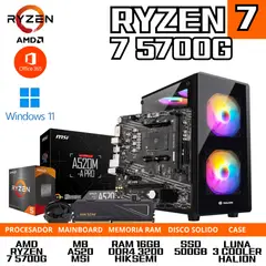 AMD - PC GAMER RYZEN 7 5700G 16GB RAM SSD M.2 500GB