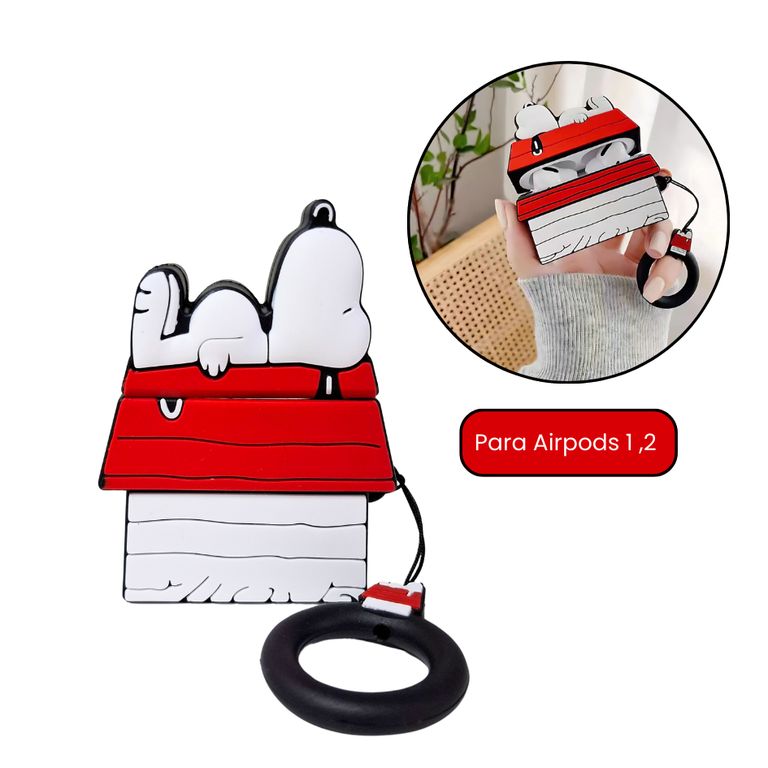 FUNDA PARA AIRPODS 1, 2 - ROJO CON BLANCO