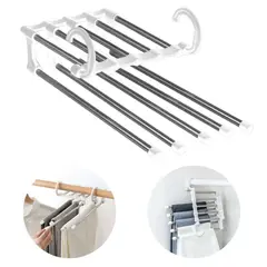 GENERICO - Perchero Colgador Organizador de Pantalón Blanco 5 en 1