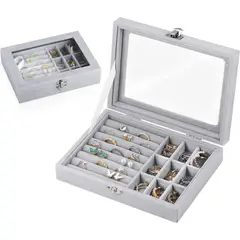 GENERICO - Joyero Organizador de Joyas Cofre para Anillos Aretes Pulseras