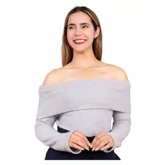 GENERICO - Chompa Mily Wafer Off Shoulder Mujer