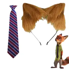 GENERICO - Orejas y Corbata Zorro Nick Wilde Zootopia Disfraz - Niños y Adultos
