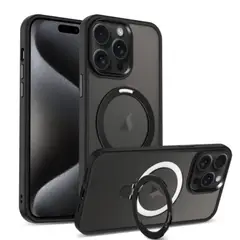 CASE - AHUMADO CON MAGSAFE PARA IPHONE 16 PRO MAX CON ANILLO - NEGRO