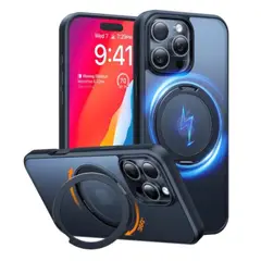 CASE - AHUMADO CON MAGSAFE PARA IPHONE 16 PRO MAX CON ANILLO - AZUL