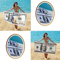 GENERICO - 2 Toallas Toallones Dólar de la Abundancia 160cm * 70cm