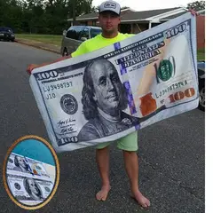 GENERICO - 2 Toallas Playeras Diseño Dólar 160cm * 70cm