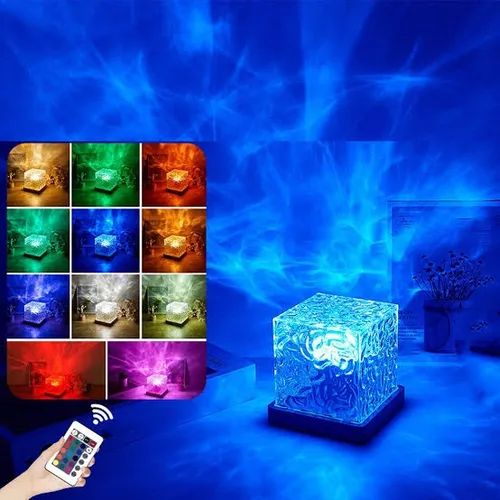 Lámpara Cubo Led Aurora Boreal 16 Colores Recargable Control Remoto