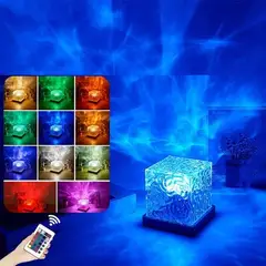 GENERICO - Lámpara Cubo Led Aurora Boreal 16 Colores Recargable Control Remoto