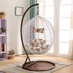 GENERICO - SILLA SILLÓN COLUMPIO COLGANTE DE TERRAZA PARA JARDÍN INTERIOR Y EXTERIOR BLANCO