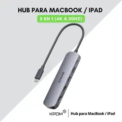 ANKER - Hub USB C (5 en 1) 4K a 30 Hz para Macbook iPad