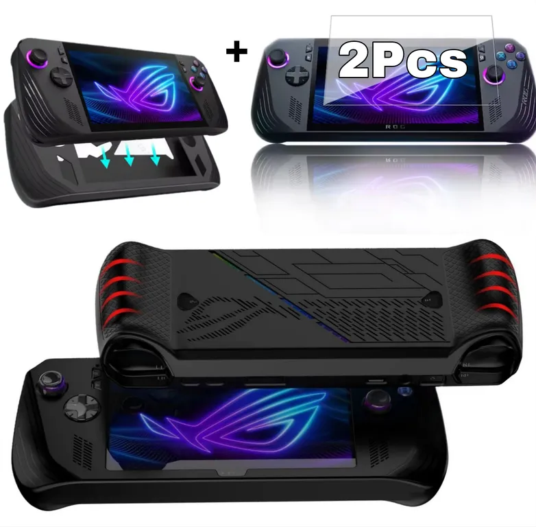02 MICAS + Protector Funda de Silicona Case Para Asus Rog Ally X
