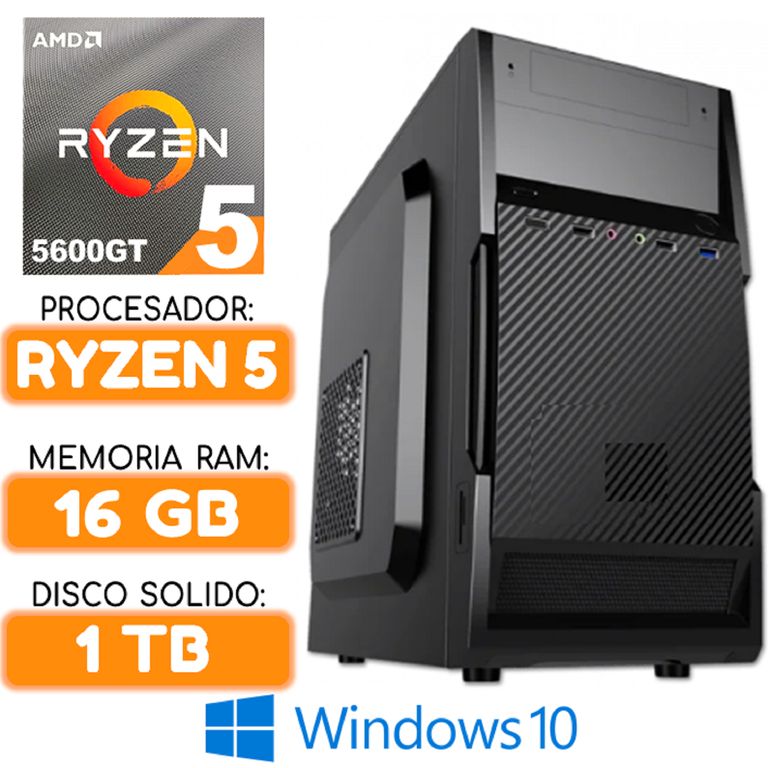 Computadora CPU RYZEN 5 5600GT RAM 16Gb SSD 1TB Windows PC