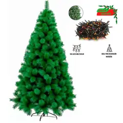 GENERICO - Árbol de Navidad Pino 18m B-150 Rama por Rama + 100 luces Multicolor