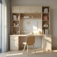 STARHOME - Escritorio Moderno con Biblioteca Aether Beige
