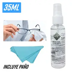 GENERICO - Kit Liquido Limpiador de Lentes 35 ML Spray + Paño Limpieza