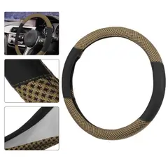 GENERICO - Funda Timón Auto Universal forro protector Malla antideslizante marron