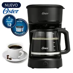 OSTER - Cafetera 12 Tazas de Filtro Reutilizable BVSTDCS121B