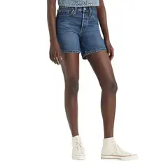 LEVIS - Shorts Mujer 501 Mid Thigh Short Azul