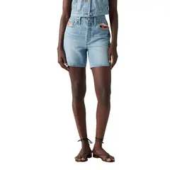 LEVIS - Shorts Mujer 501 Mid Thigh Short Celeste